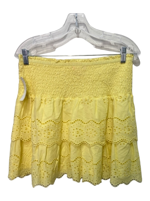 Lilly Pulitzer Size Medium Yellow Cotton Smocked Eyelet Ruffle Detail Skirt Set Yellow / Medium