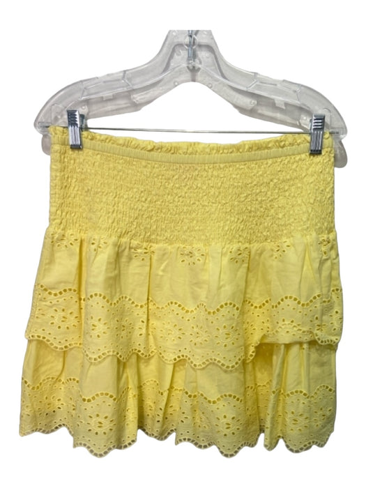 Lilly Pulitzer Size Medium Yellow Cotton Smocked Eyelet Ruffle Detail Skirt Set Yellow / Medium