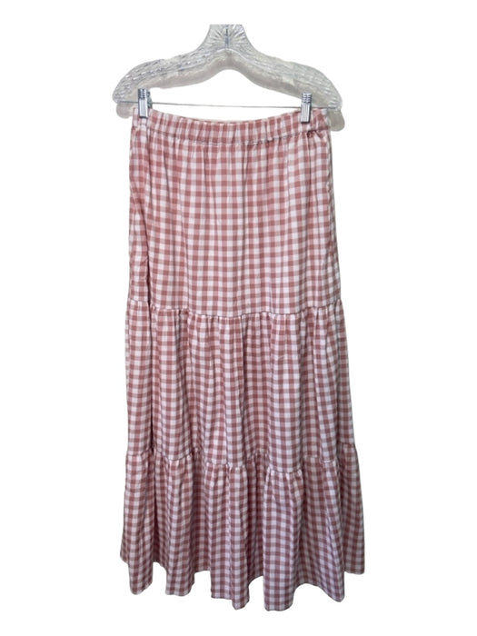 Buddy Love Size Large Pink & White Polyester Blend Gingham Boxy Top Skirt Set Pink & White / Large