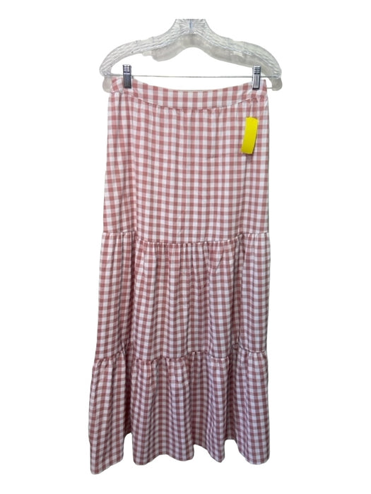 Buddy Love Size Large Pink & White Polyester Blend Gingham Boxy Top Skirt Set Pink & White / Large