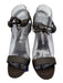 Manolo Blahnik Dark Brown Leather open toe Box Inc. Sandals Dark Brown