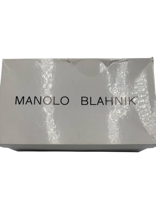 Manolo Blahnik Dark Brown Leather open toe Box Inc. Sandals Dark Brown
