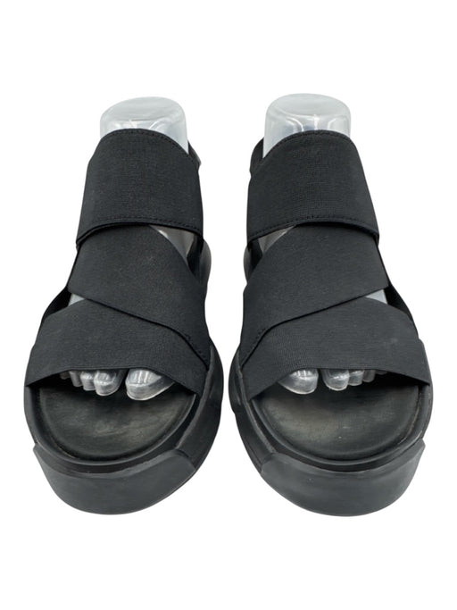 Y-3 Shoe Size 7 Black Textile & Rubber Platform Sandals Black / 7