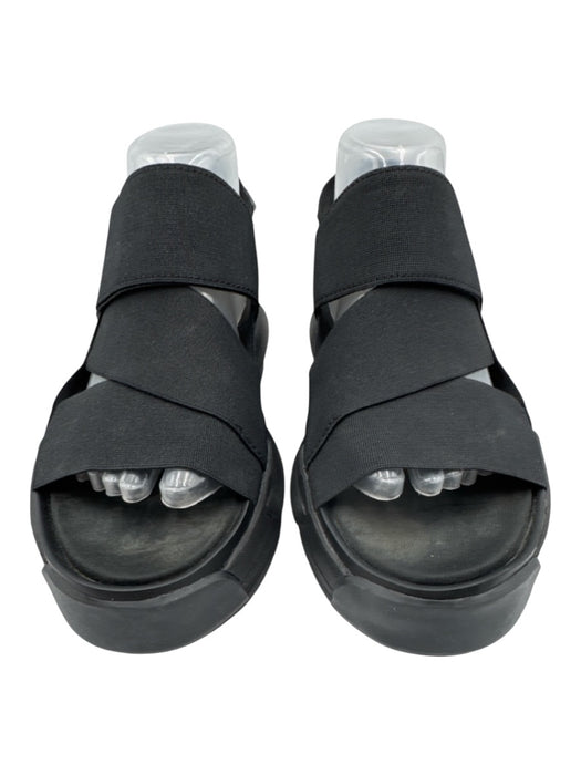 Y-3 Shoe Size 7 Black Textile & Rubber Platform Sandals Black / 7