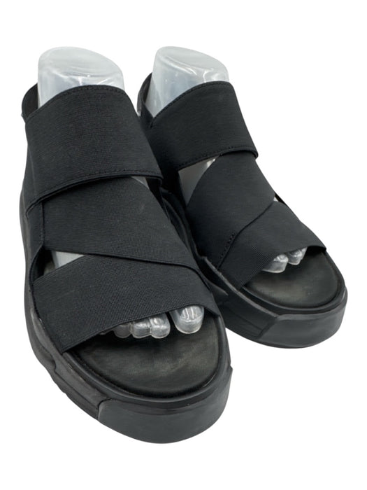 Y-3 Shoe Size 7 Black Textile & Rubber Platform Sandals Black / 7