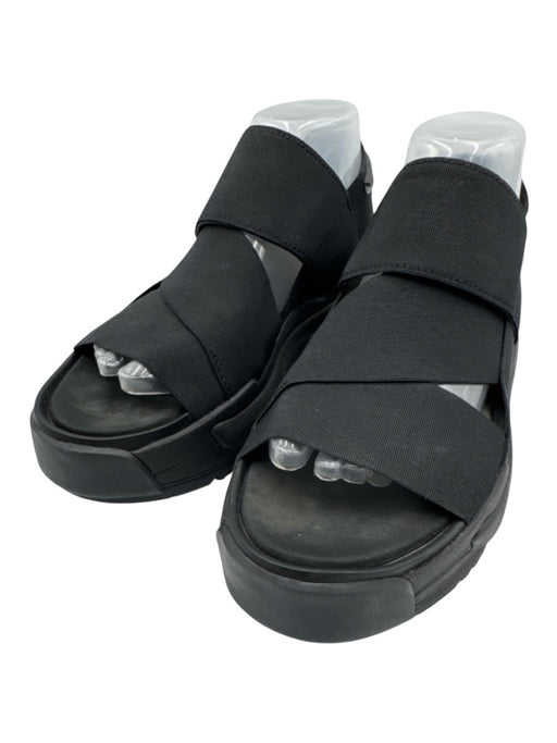 Y-3 Shoe Size 7 Black Textile & Rubber Platform Sandals Black / 7
