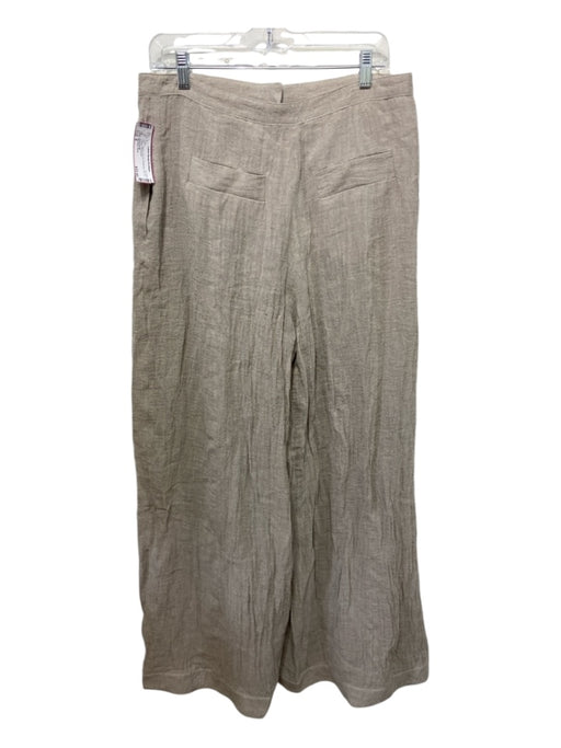 Mossimo Dutti Size 8 Taupe Linen & Polyamide Zip Fly Pleated Pants Taupe / 8