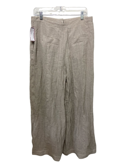 Mossimo Dutti Size 8 Taupe Linen & Polyamide Zip Fly Pleated Pants Taupe / 8