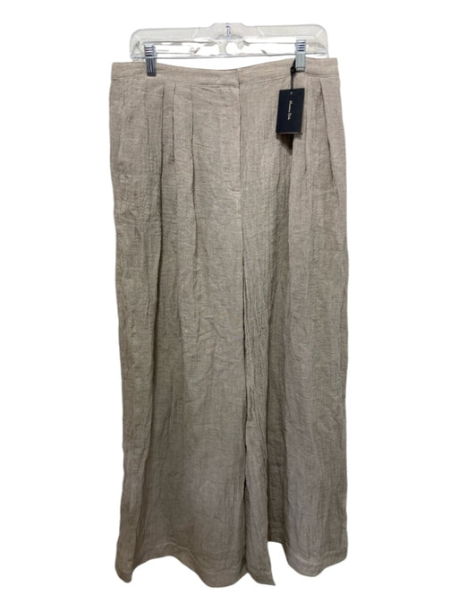 Mossimo Dutti Size 8 Taupe Linen & Polyamide Zip Fly Pleated Pants Taupe / 8