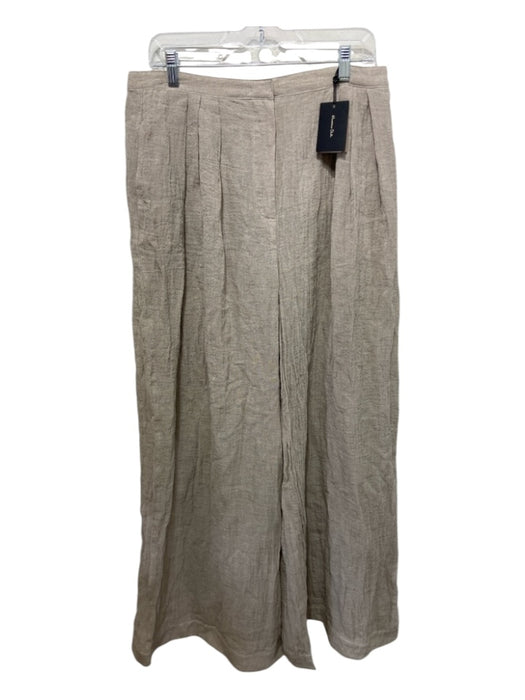 Mossimo Dutti Size 8 Taupe Linen & Polyamide Zip Fly Pleated Pants Taupe / 8