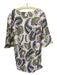 Boden Size 2 Cream & Multi Linen All Over Print 3/4 Sleeve Dress Cream & Multi / 2