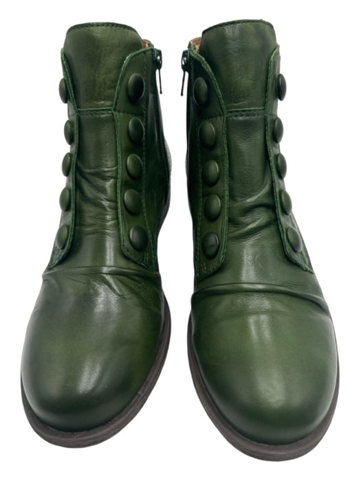 Miz Mooz Shoe Size 6 Green Leather Side Zip Booties Green / 6