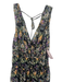 ASTR Size L Black & Multi Polyester Floral Sleeveless V Neck Elastic Waist Dress Black & Multi / L