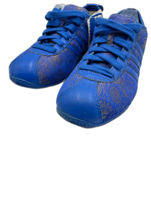 Adidas Shoe Size 5.5 Blue & Gold textile upper Metallic Thread Jacquard Sneakers Blue & Gold / 5.5