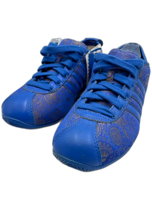 Adidas Shoe Size 5.5 Blue & Gold textile upper Metallic Thread Jacquard Sneakers Blue & Gold / 5.5