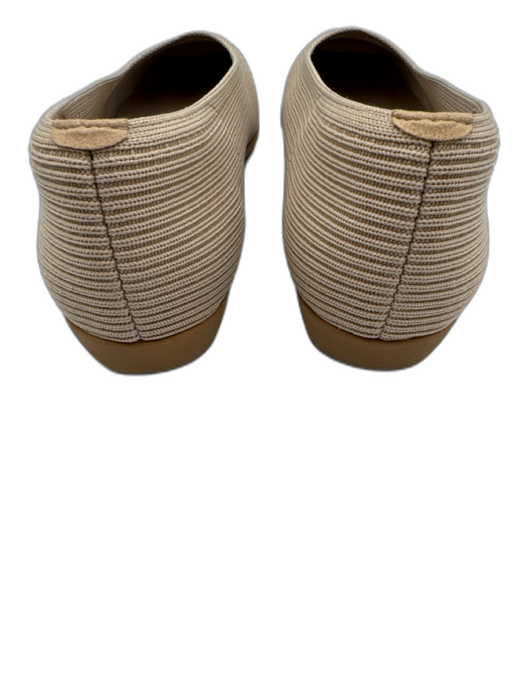 Vivaia Shoe Size 38 Beige textile upper Ribbed Knit Chisel Toe Flats Beige / 38