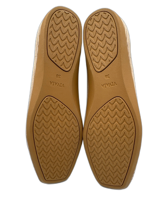 Vivaia Shoe Size 38 Beige textile upper Ribbed Knit Chisel Toe Flats Beige / 38