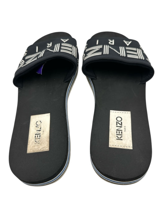 Kenzo Shoe Size 45 Black & White Rubber logo Slide Men's Shoes Black & White / 45