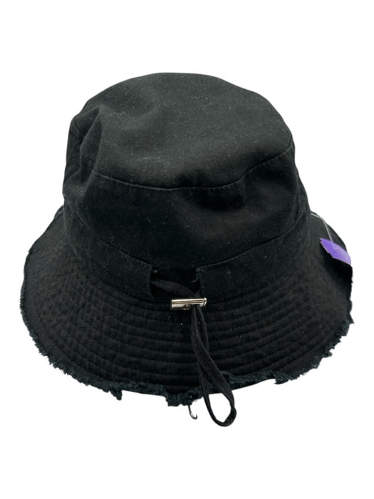 Jaquemus Black Cotton Blend Solid Bucket Men's Hat Black