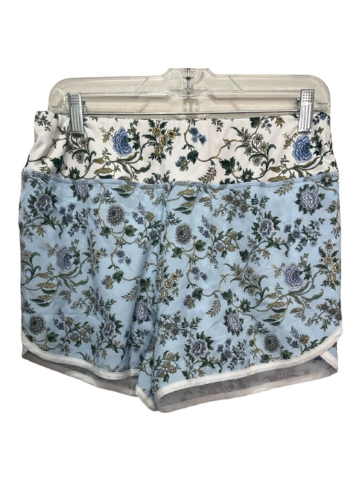 Tuckernuck Size M White & Blue Polyester Blend Floral Elastic Waist Shorts White & Blue / M