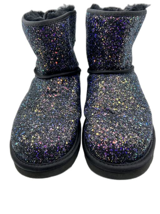 Ugg Shoe Size 9 Black, Purple, & Blue Glitter Faux Shearling Iridescent Booties Black, Purple, & Blue / 9