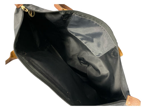 Longchamp Dark Gray Nylon Leather 2 handles Top Zip Bag Dark Gray / Medium