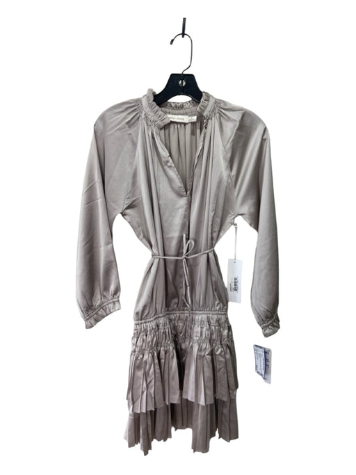 Bishop + Young Size S Silver Polyester Pleated Mini Dress Silver / S