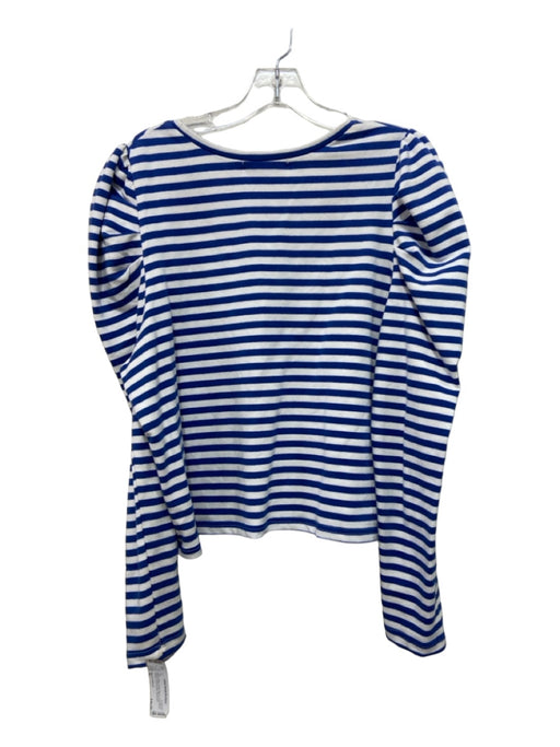 Rebecca Minkoff Size XL Blue & White Cotton Blend Long Sleeve Striped Top Blue & White / XL