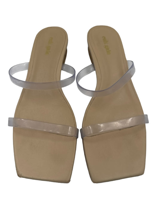 Cult Gaia Shoe Size 39.5 Tan & Clear PVC open toe Double Strap Sandals Tan & Clear / 39.5