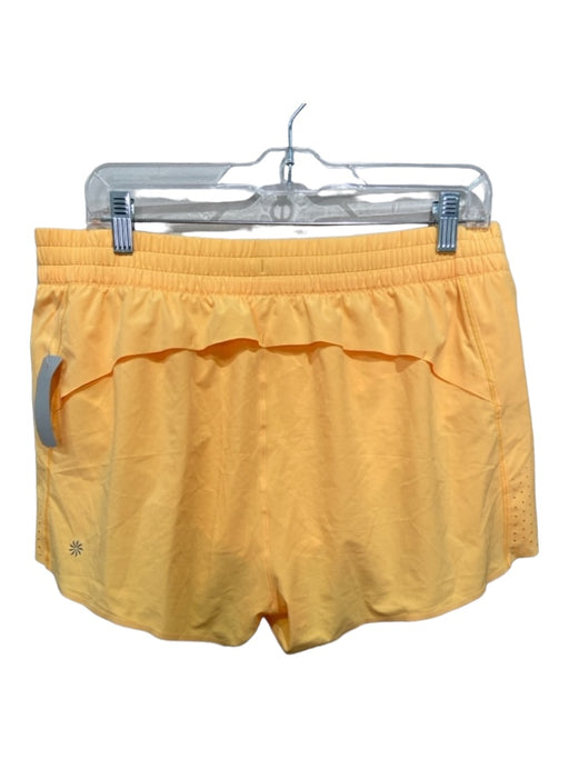 Athleta Size L Yellow Polyester Blend Elastic Waist Laser Cut Lined Shorts Yellow / L