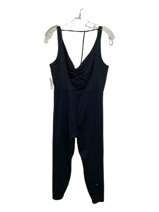 Something Navy Size XL Black Polyester Blend Sleeveless V Neck Bodysuit Black / XL