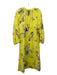 Ro's Garden Size M Yellow & Gray Cotton 1/2 Button Monkey Print Maxi Dress Yellow & Gray / M