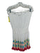 Ramy Brook Size L White & Multi Rayon Strapless Embroidered Tassle Hem Dress White & Multi / L