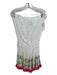 Ramy Brook Size L White & Multi Rayon Strapless Embroidered Tassle Hem Dress White & Multi / L