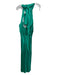 Saloni Size 8 Emerald Green Silk Sleeveless Tie Neck Pleated Midi Dress Emerald Green / 8