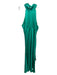 Saloni Size 8 Emerald Green Silk Sleeveless Tie Neck Pleated Midi Dress Emerald Green / 8