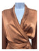 Zimmerman Size 3 Rust Brown Silk Long Balloon Sleeve Gathered Shoulder Dress Rust Brown / 3