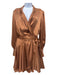 Zimmerman Size 3 Rust Brown Silk Long Balloon Sleeve Gathered Shoulder Dress Rust Brown / 3