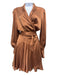 Zimmerman Size 3 Rust Brown Silk Long Balloon Sleeve Gathered Shoulder Dress Rust Brown / 3