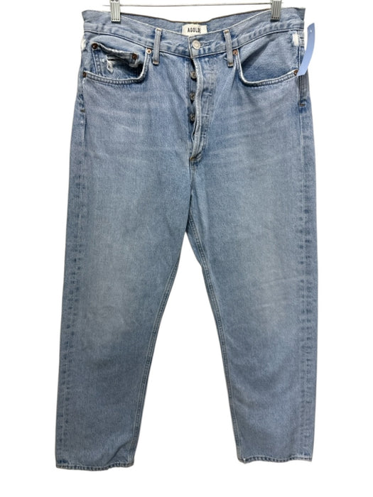 Agolde Size 28 Light Wash Cotton Denim Button Fly 5 Pocket High Rise Jeans Light Wash / 28