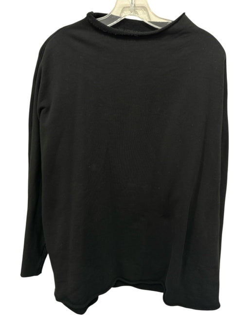 Frank & Eileen Size XL Black Cotton Raw Edge Long Sleeve Sweatshirt Sweater Black / XL