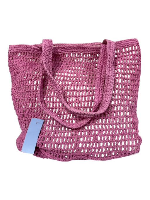 Madewell Pink Raffia Open Knit lined Square Tote Bag Pink / M