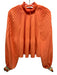 Tibi Size Est S Orange Polyester Long Sleeve Pleats Split Neck High Neck Top Orange / Est S