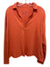 Frank & Eileen Size S Orange Cotton Split Neck Long Sleeve Collar Top Orange / S