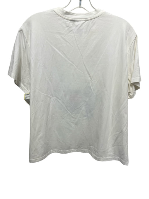 Queen of Sparkles Size M White Cotton Short Sleeve Sequin Graphic T Shirt Top White / M