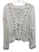 Free People Size S Cream White, Pink & Green Cotton Blend Long Sleeve Top Cream White, Pink & Green / S