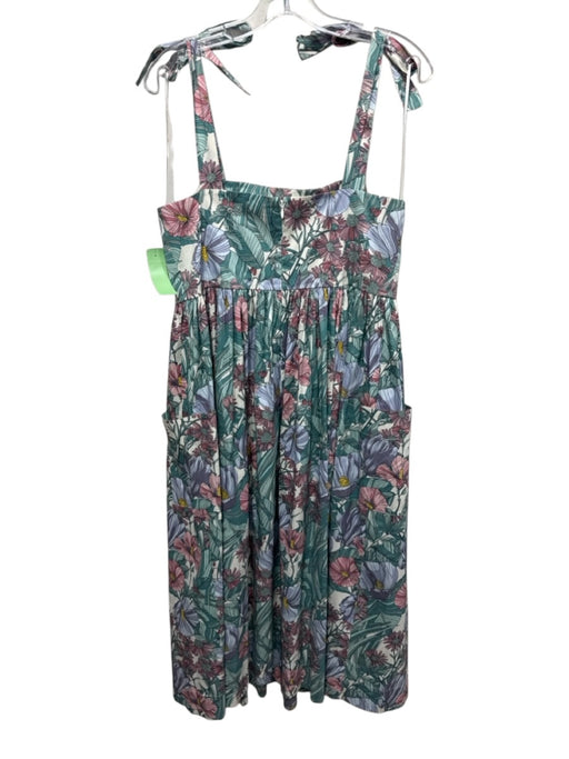 Tory Burch Size M White, Green & Pink Cotton & Nylon floral print Dress White, Green & Pink / M