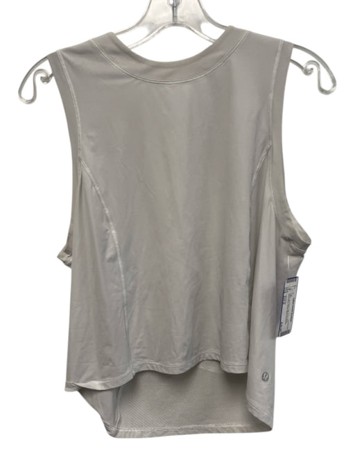 Lululemon Size Est S White No Fabric Tag Crew Neck Sleeveless Sheer Back Top White / Est S