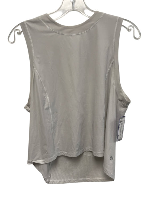Lululemon Size Est S White No Fabric Tag Crew Neck Sleeveless Sheer Back Top White / Est S