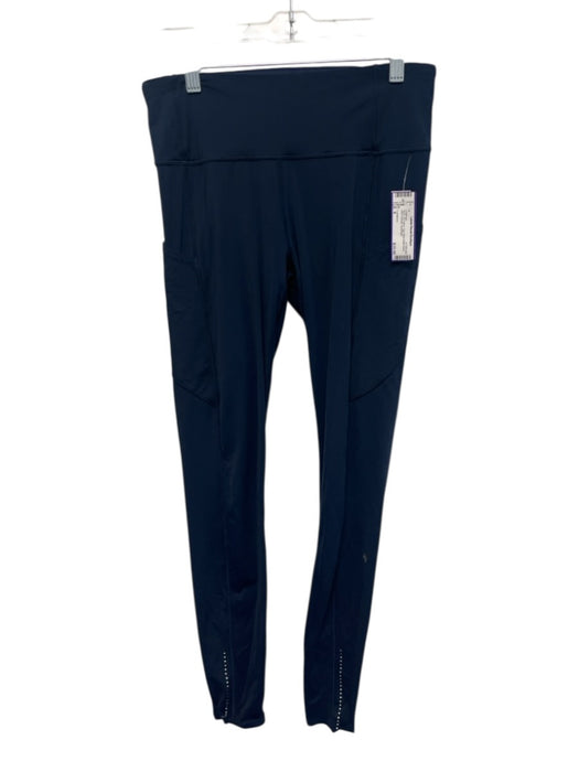 Lululemon Size 8 Navy No Fabric Tag Wide Waist Band Side Pockets Leggings Navy / 8